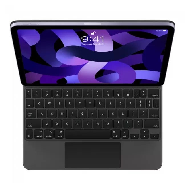 Apple Magic Keyboard. Laitteessa on suomalainen n&auml;pp&auml;inasettelu, vaikka se ei kuvassa n&auml;y.