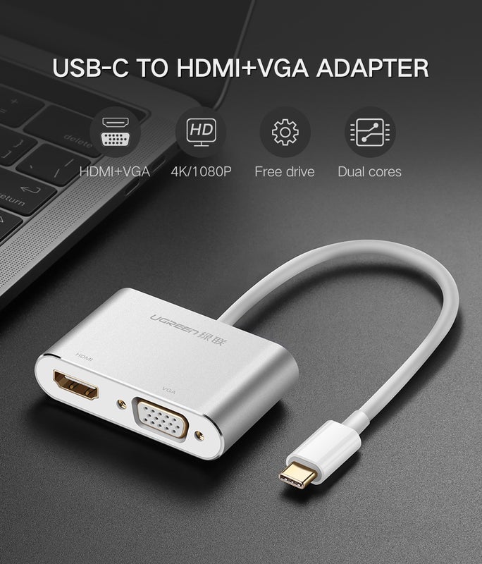 Ugreen C USB to HDMI/VGA adapteri