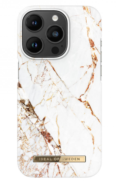 iDeal Of Sweden iPhone 14 Pro - Fashion Case - Carrara Gold, tyylik&auml;s suojakuori